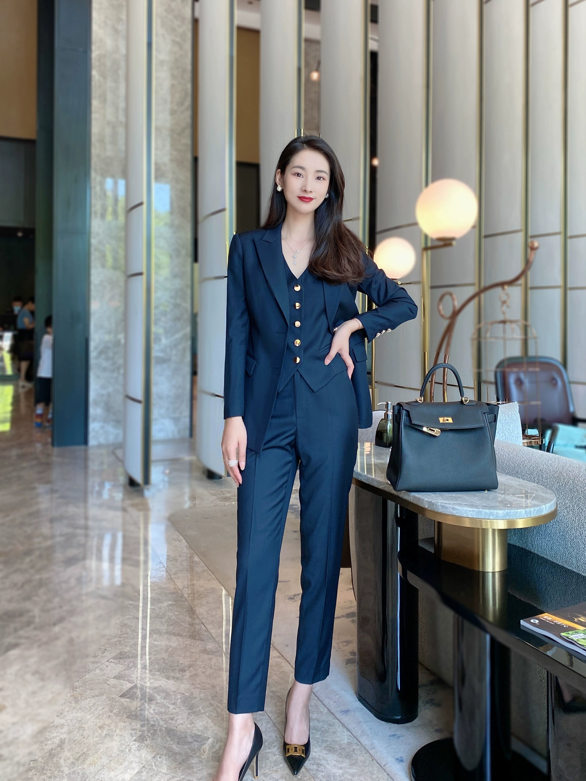 Elegant Autumn High-End 3-Piece Women’s Professional Suit Set