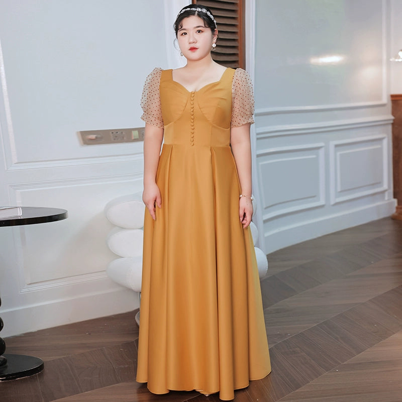 Elegant Orange Evening Gown