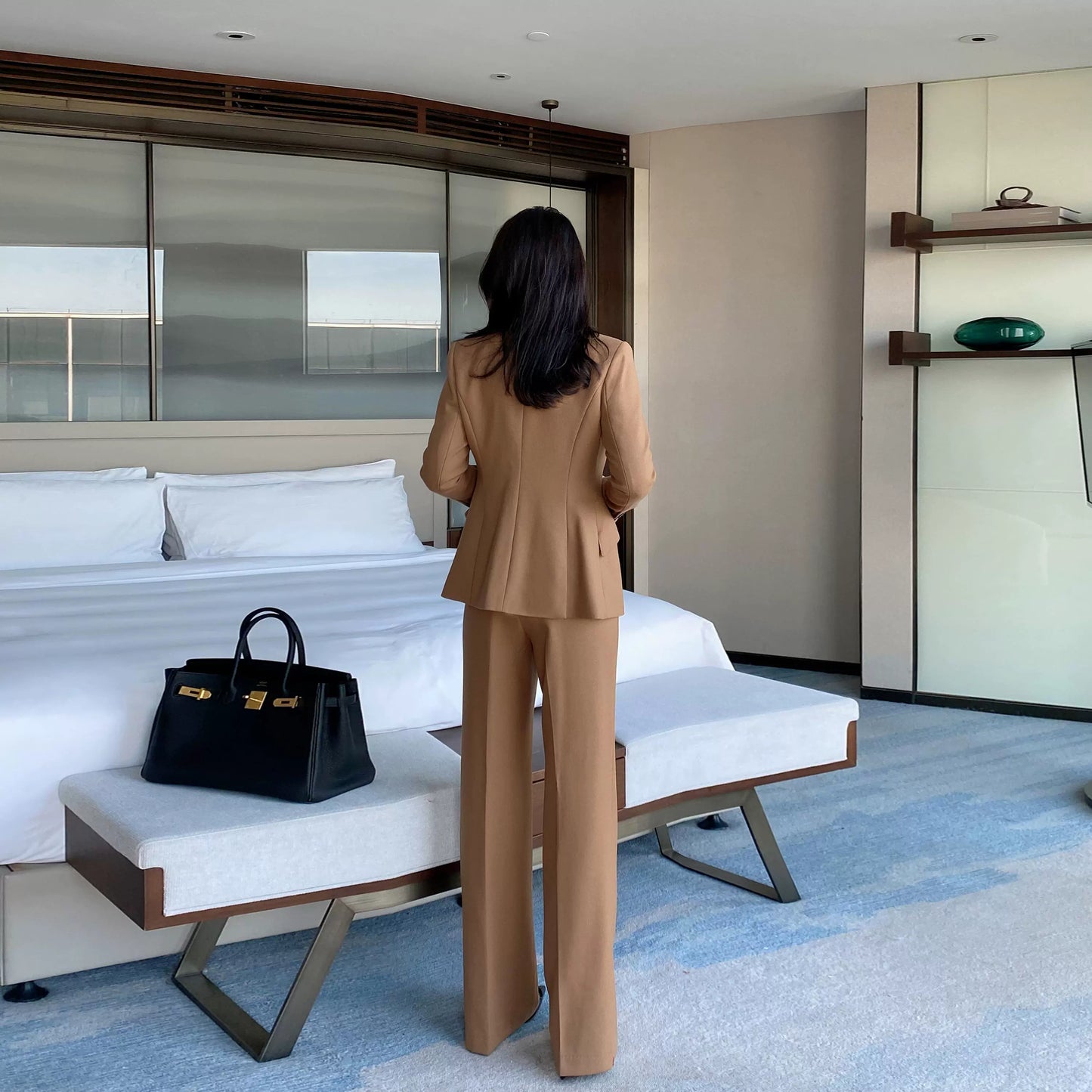 Winter Woolen Suit with Flared Trousers, Thick High-Quality Design