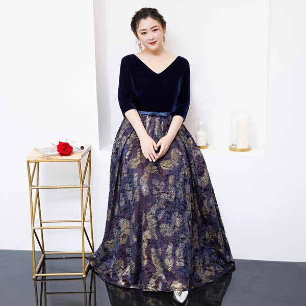 Velvet Long Evening Dress