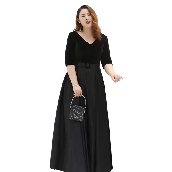 Black Satin Evening Dress