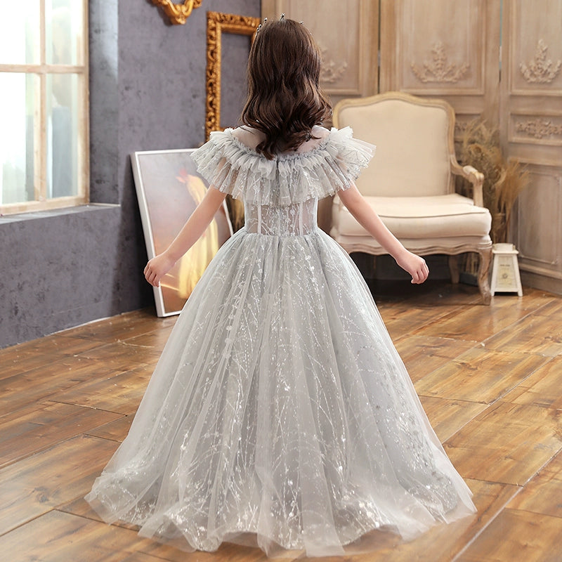 Elegant Children's Wedding Dress Flower Girl Piano Performance Costume
