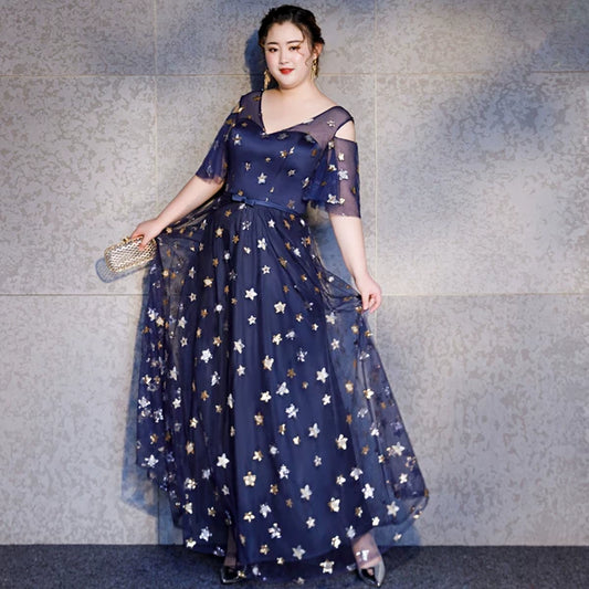 Elegant V-neck Evening Dress