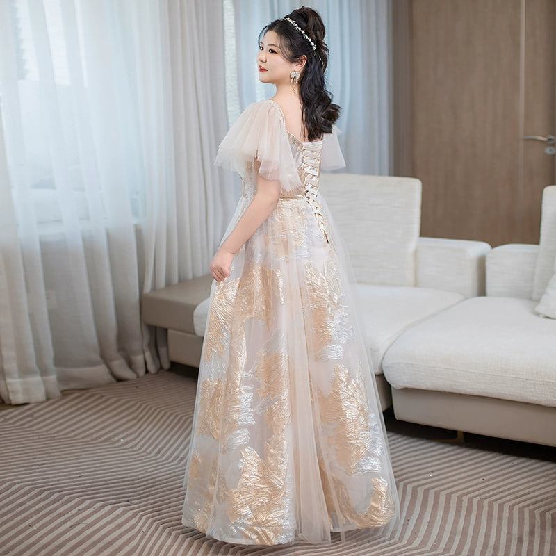 Elegant Plus Size Evening Dress with Beaded Detail