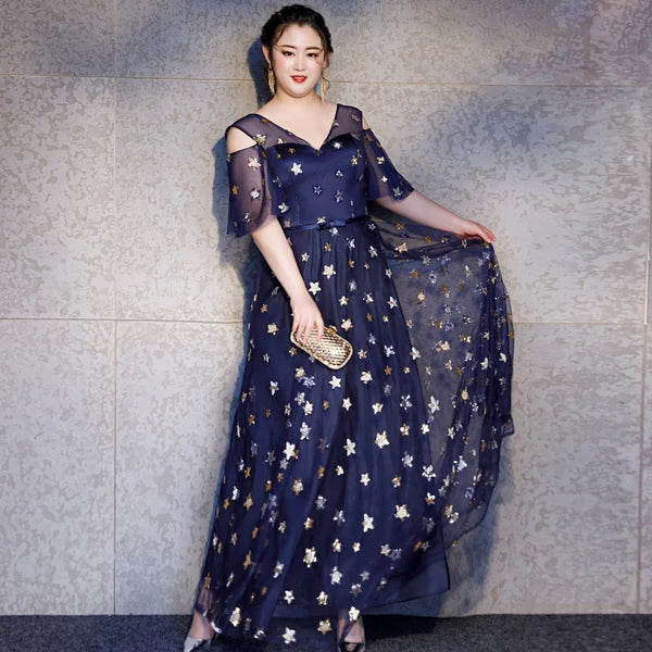 Elegant V-neck Evening Dress