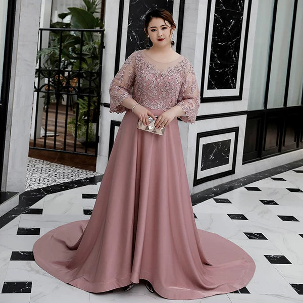 Elegant Fuchsia Evening Gown