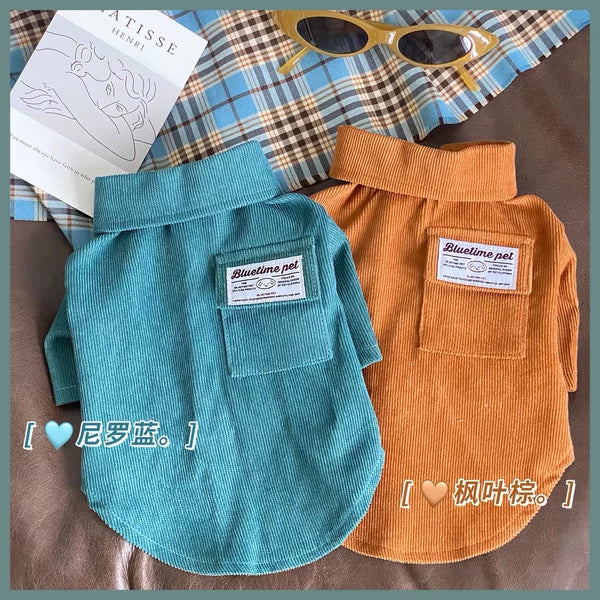 Hong Kong Style Autumn Teddy Pet Shirt for Medium Dogs
