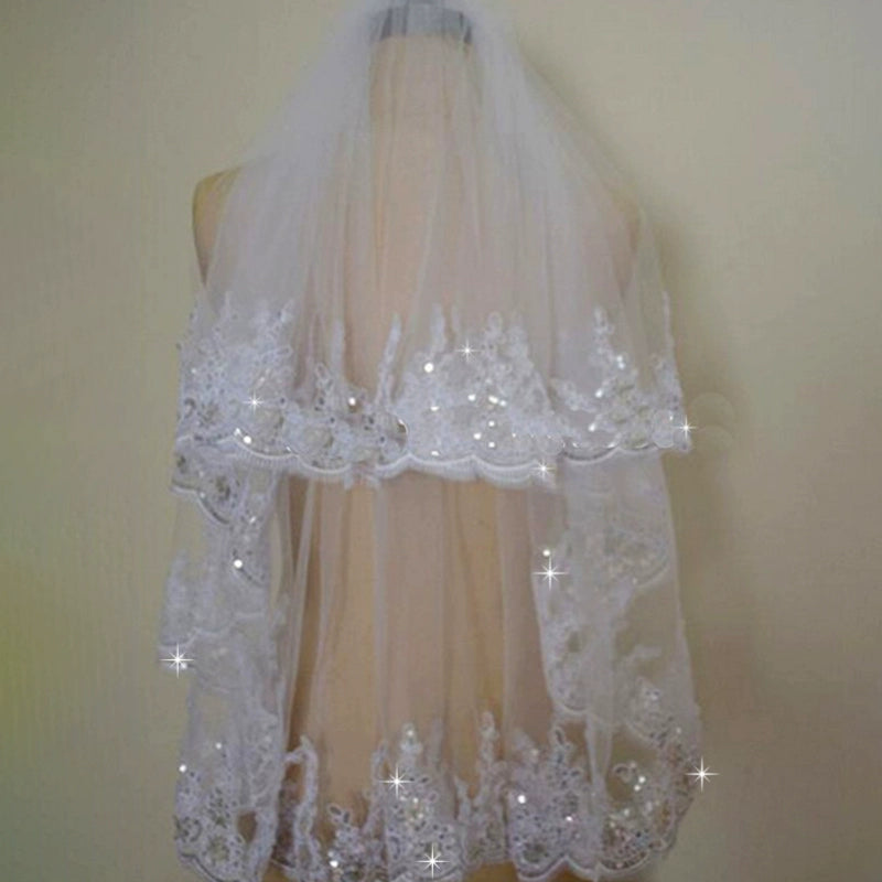 Bridal Veil Short Sequins