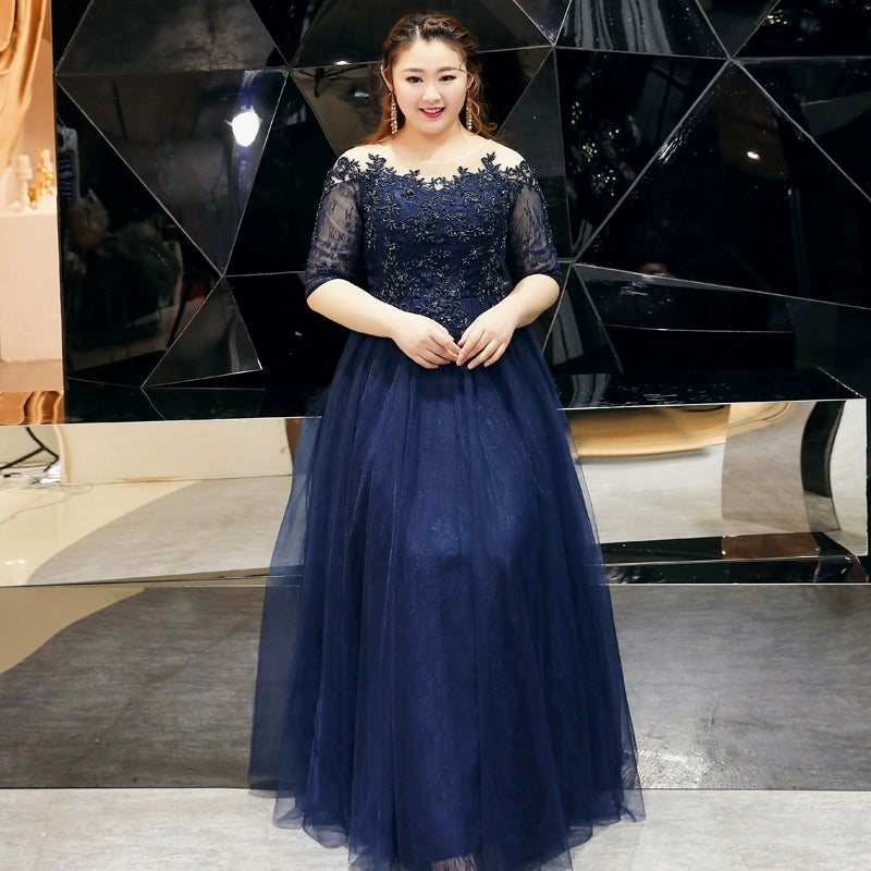 French Style Plus Size Evening Dress