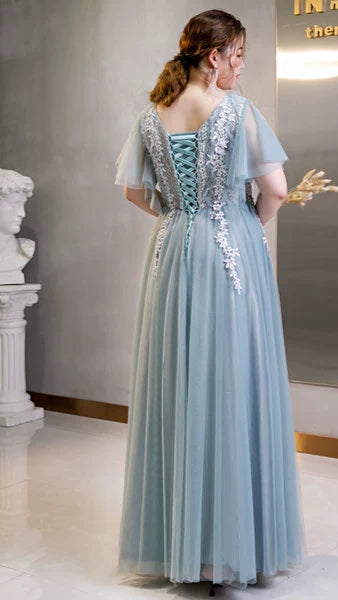 V-Neck Evening Gown 3XL Fitted