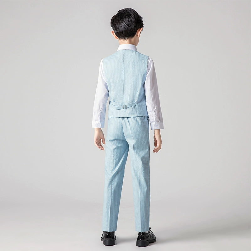 Boys' Elegant Vest Suit Set for Piano Performance & Autumn