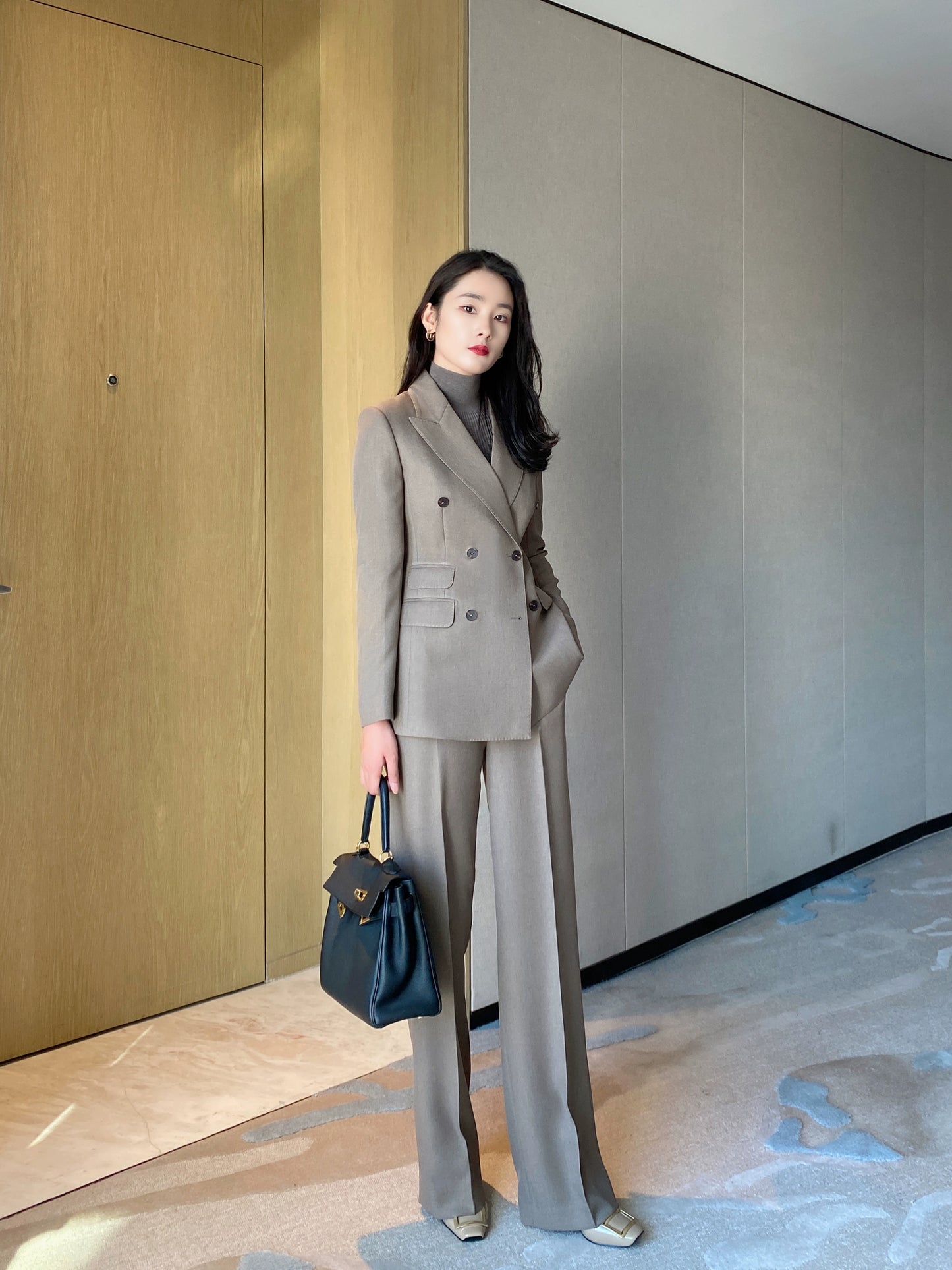 Winter Elite Classic Suit Jacket Set – Gray Camel High‑Quality Custom‑Made