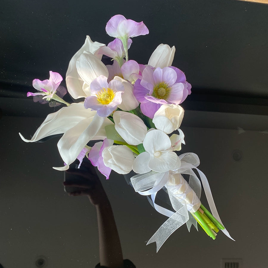 Purple Realistic Bridal Photo Prop Handheld Bouquet Decoration