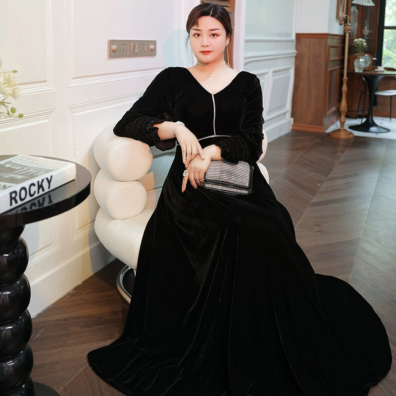 Elegant V-neck Evening Dress