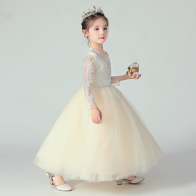 Elegant Children's Princess Wedding Dress Tulle Elite Catwalk Costume