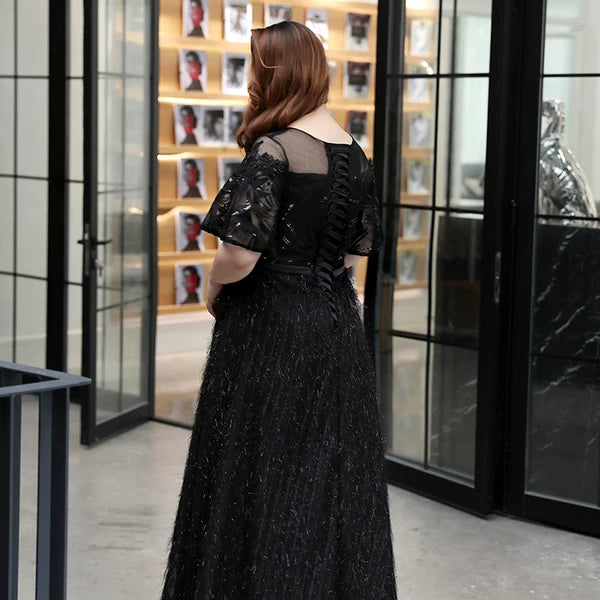 Elegant Black Long Evening Dress