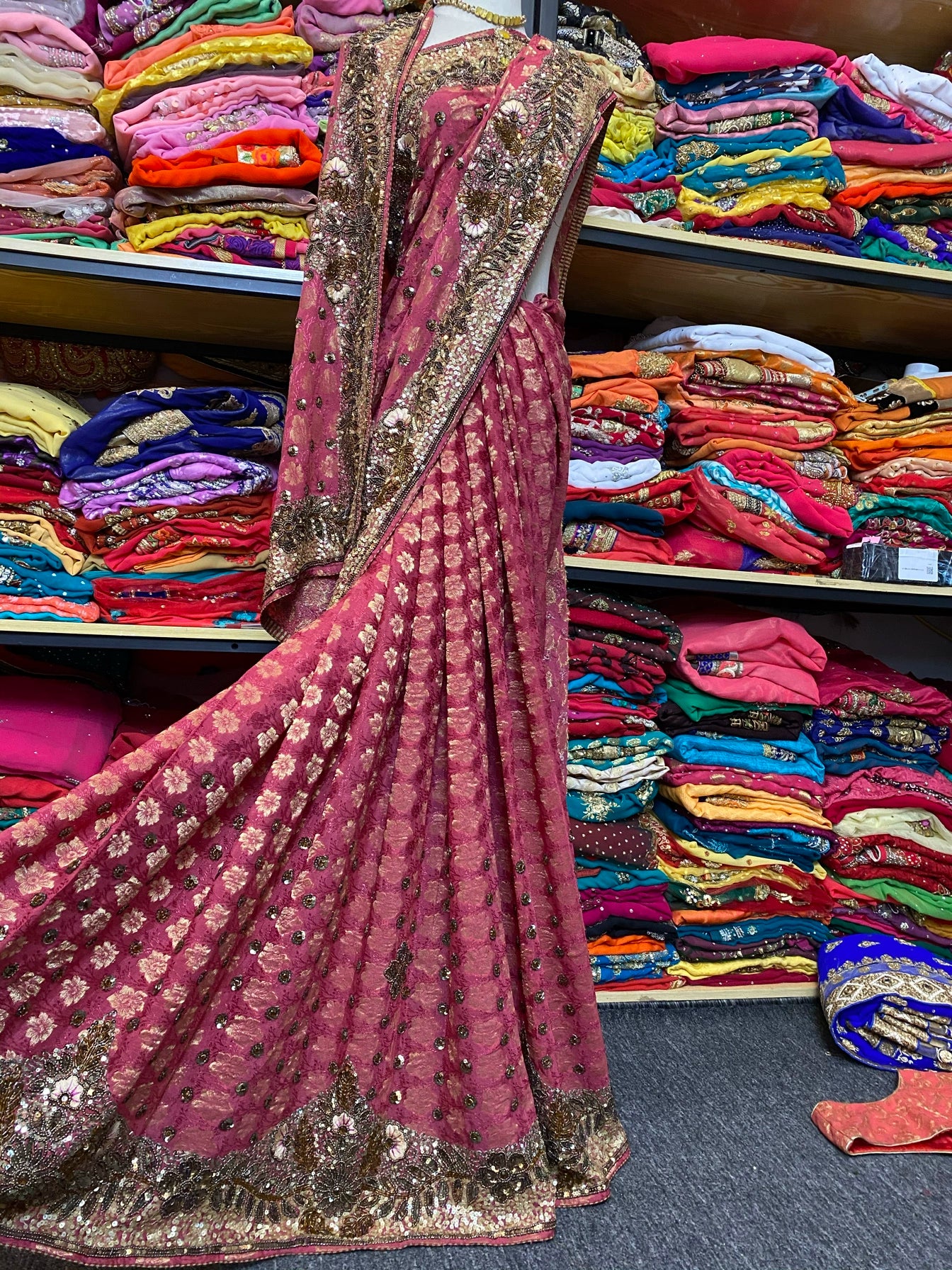 Indian Beaded Six-Mile Saree