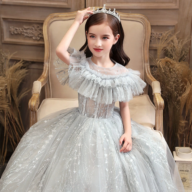 Elegant Children's Wedding Dress Flower Girl Piano Performance Costume