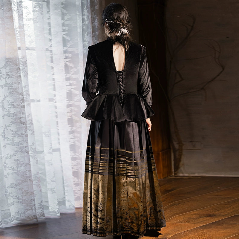 Chinese Long-Sleeve Wedding Hanfu Dress