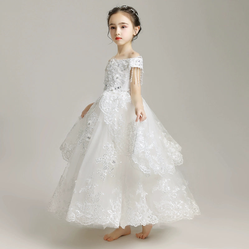 Elegant Princess Wedding Dress for Little Girls - Western Style