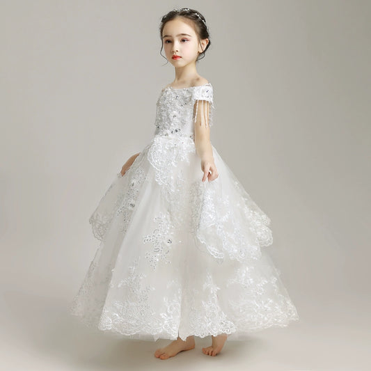 Elegant Princess Wedding Dress for Little Girls - Western Style