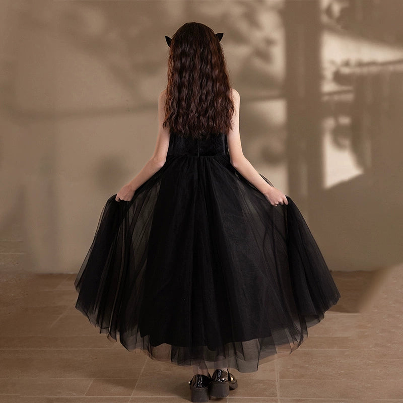 Black Princess Velvet Dress