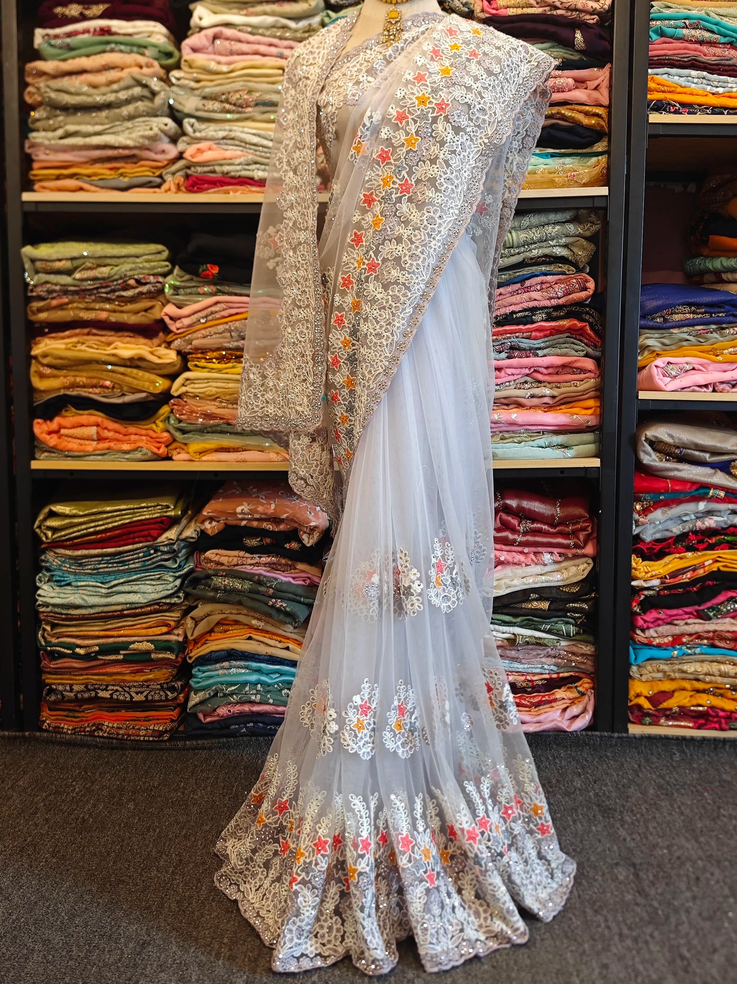 Handmade Indian Beaded Saree