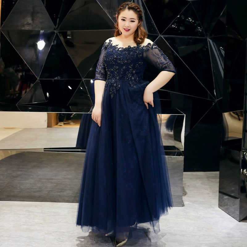 French Style Plus Size Evening Dress