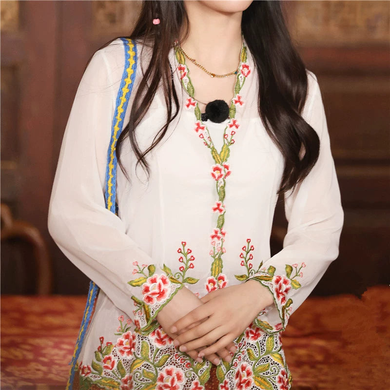 Women's Embroidered Cardigan Shirt