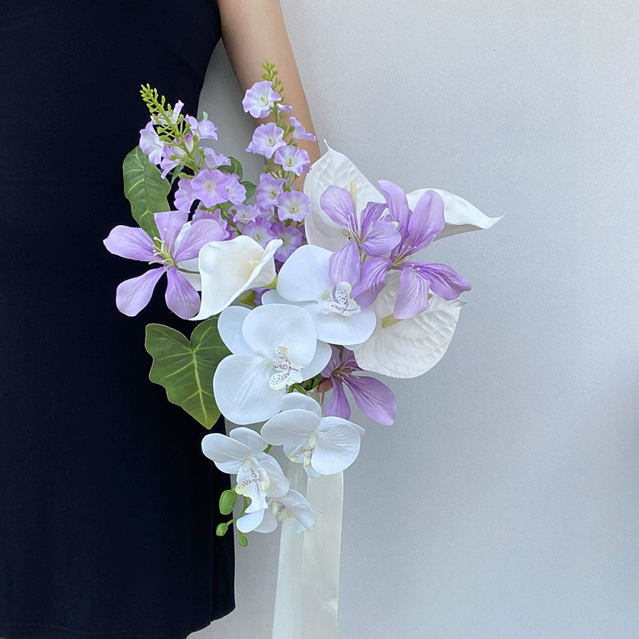 Purple Realistic Bridal Photo Prop Handheld Bouquet Decoration