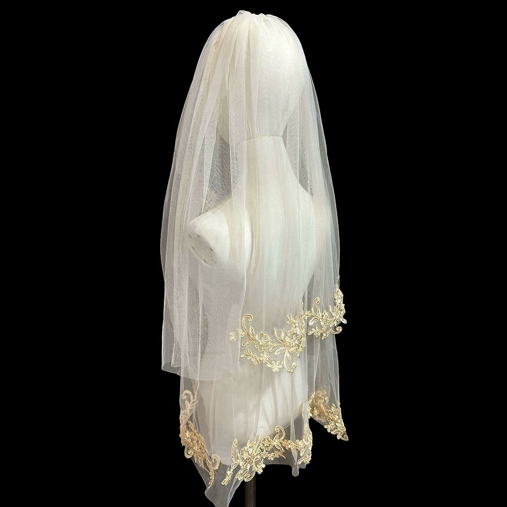 Champagne Double-Layer Bridal Veil