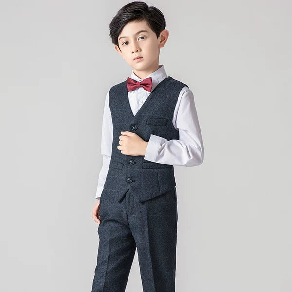 Elegant Boys' Performance Suit: Noble Cut, Flower Boy Costume Set