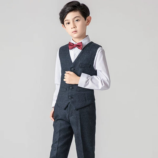 Elegant Boys' Performance Suit: Noble Cut, Flower Boy Costume Set