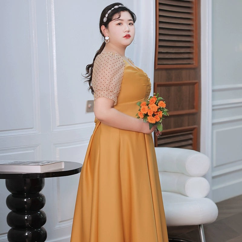 Elegant Orange Evening Gown