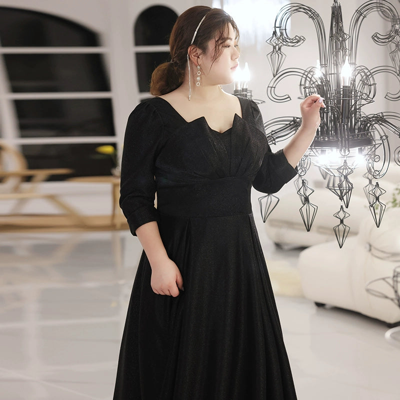Black Evening Dress, High Quality, A-line