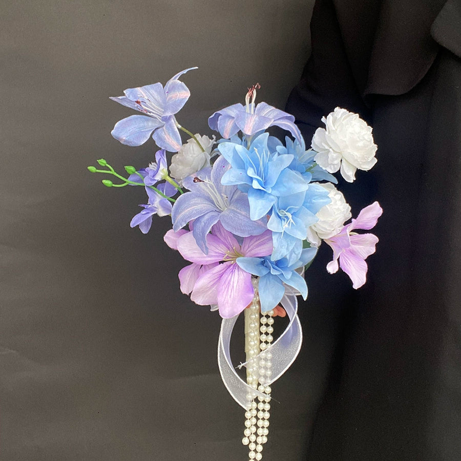 Purple Realistic Bridal Photo Prop Handheld Bouquet Decoration