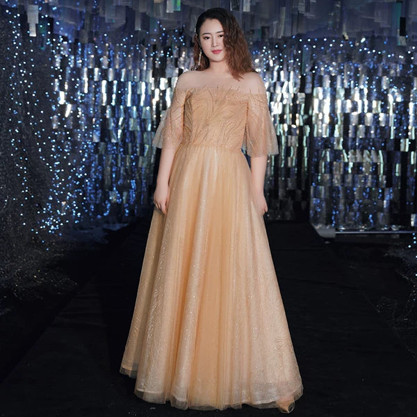 Golden Elegant Wedding Dress
