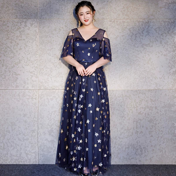 Elegant V-neck Evening Dress