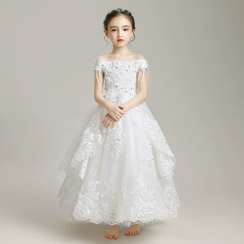 Elegant Princess Wedding Dress for Little Girls - Western Style