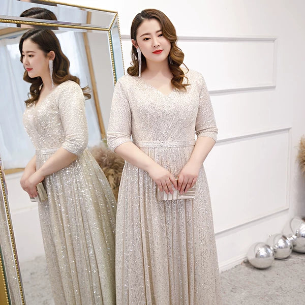Elegant Champagne Evening Dress