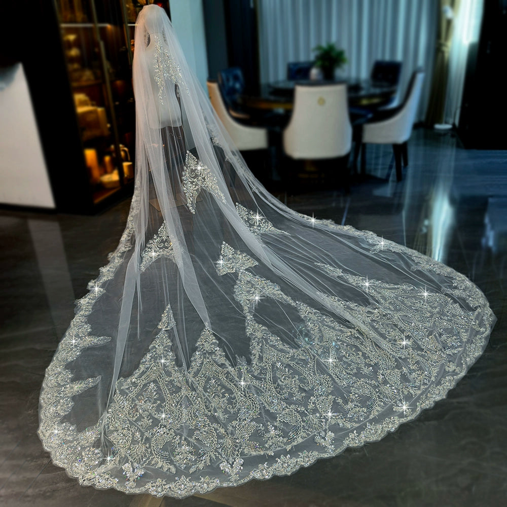 Beaded Wedding Veil