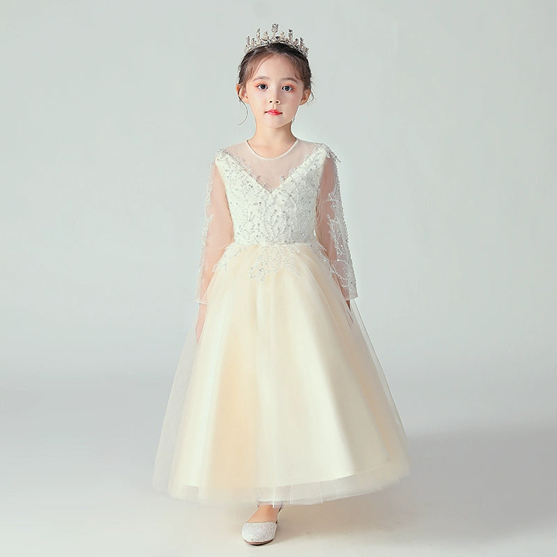Elegant Children's Princess Wedding Dress Tulle Elite Catwalk Costume