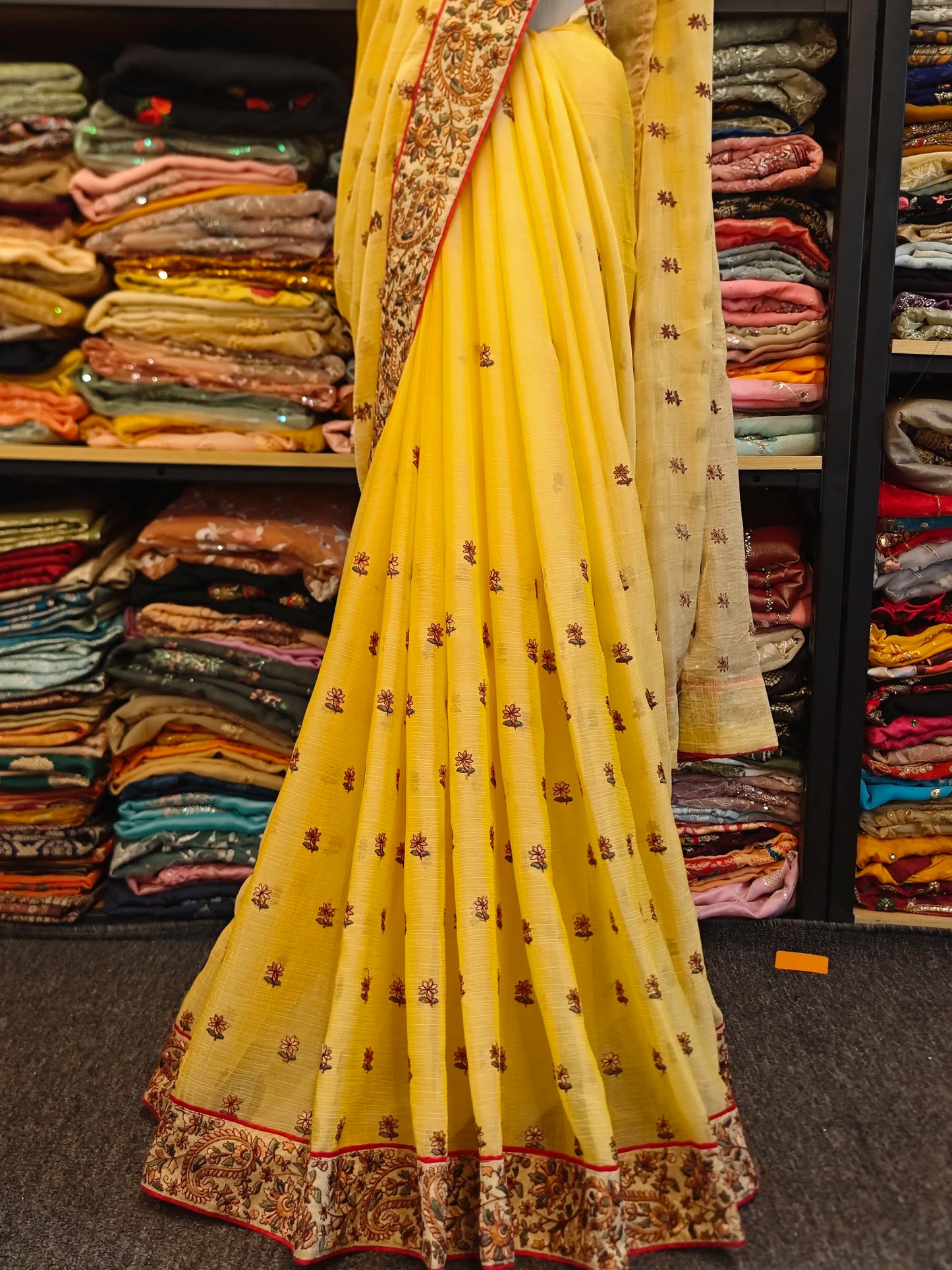 Smoky Blue Beaded Sari