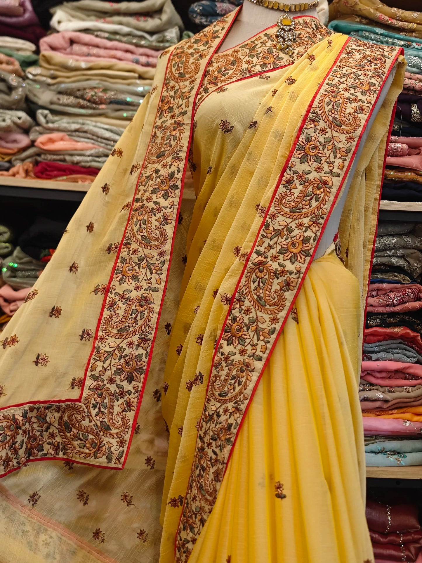 Smoky Blue Beaded Sari