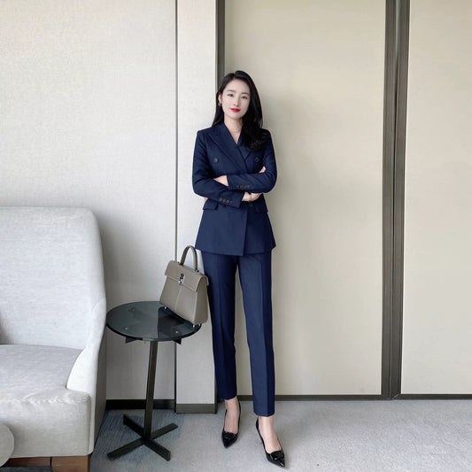 Elegant Winter Slim-Fit Hidden Green Suit Set with Trousers