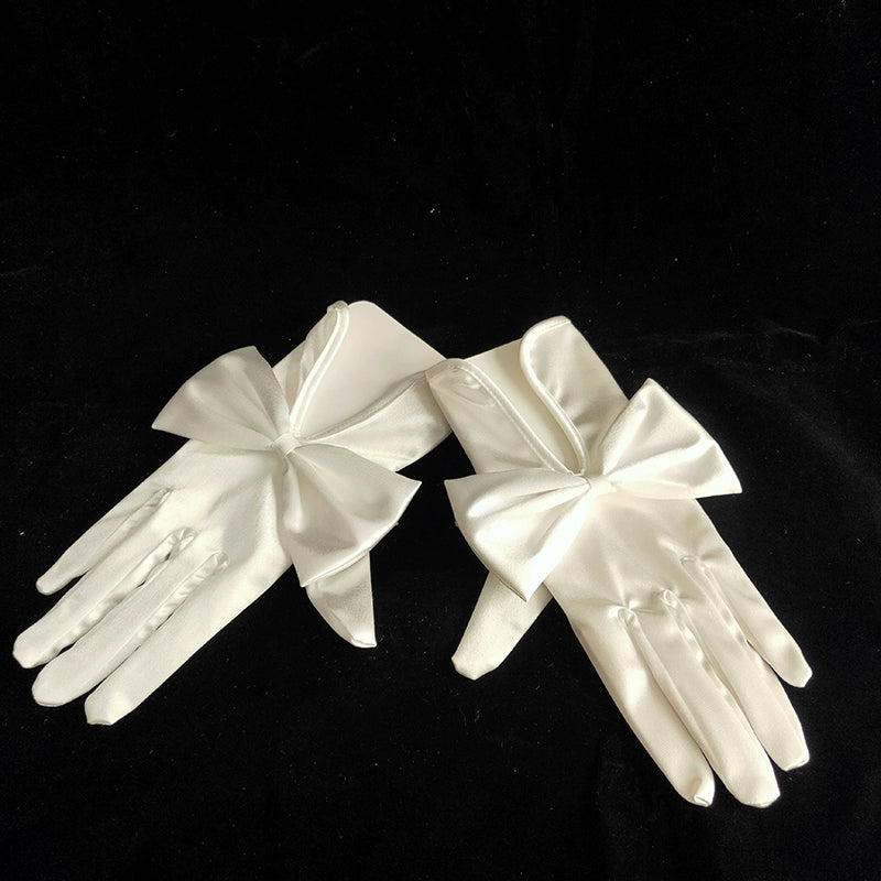 Wedding Gloves Long Winter White Satin