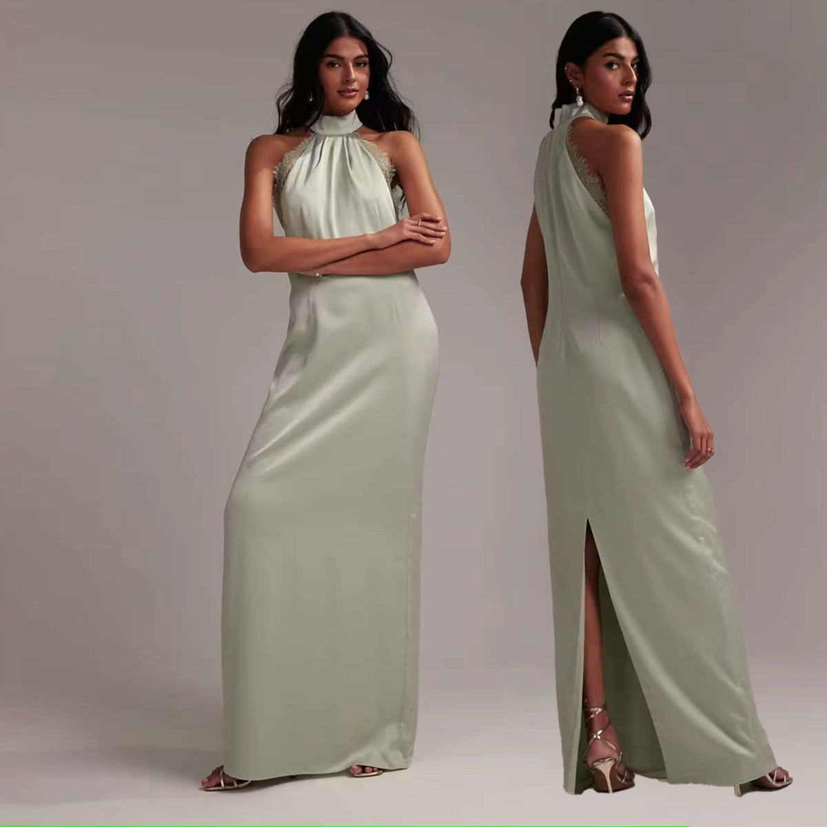 Bridesmaid Lace A-Line Evening Dress