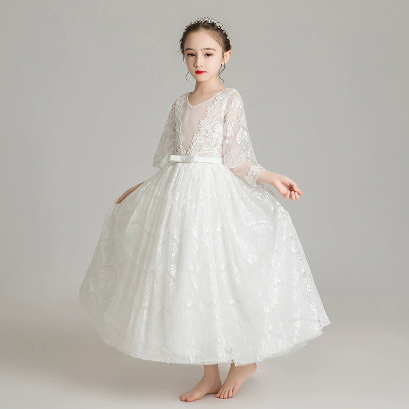 Elegant Princess Gown for Girls: Perfect Wedding, Piano Performance, Pageant Dress