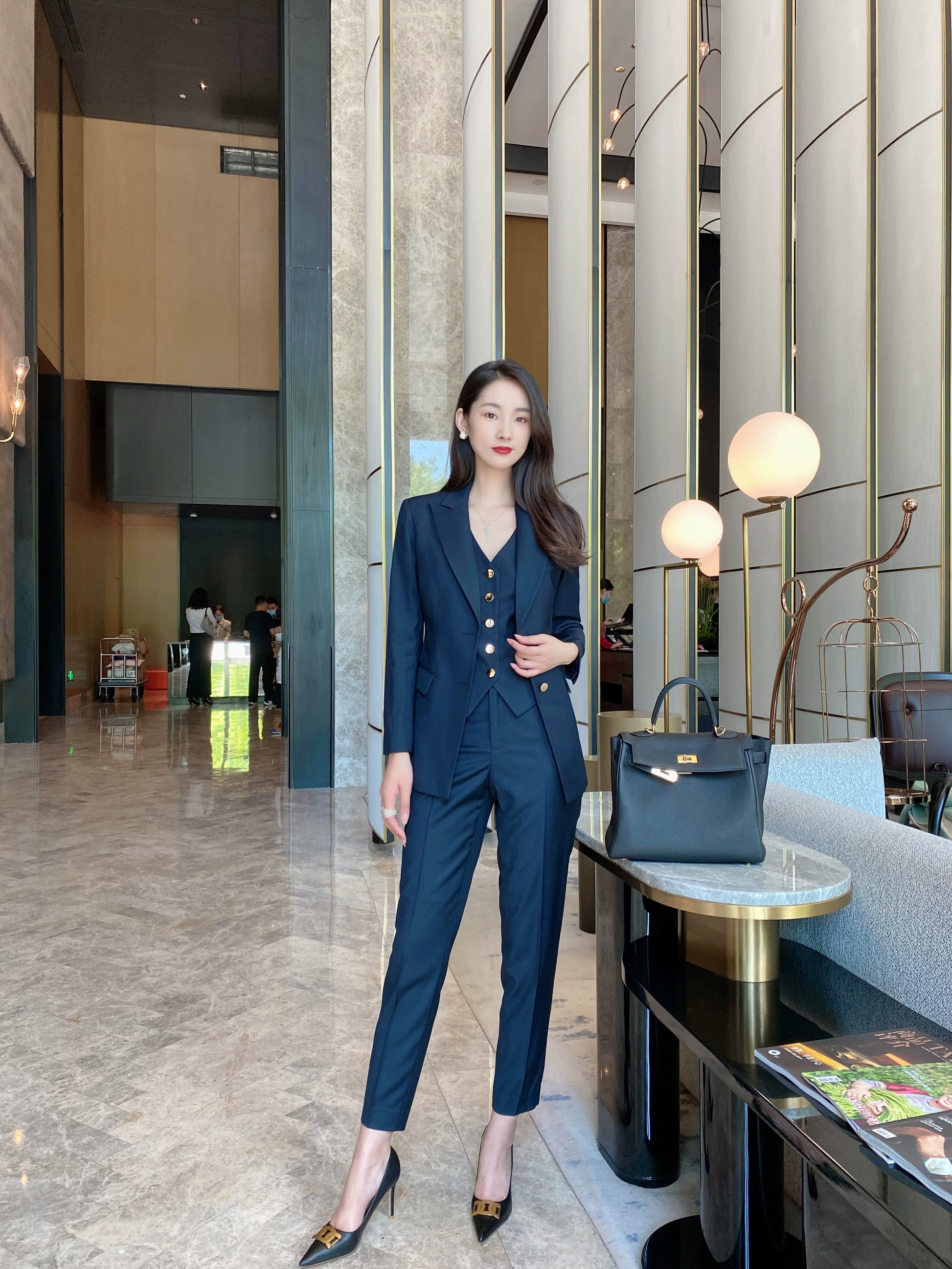 Elegant Autumn High-End 3-Piece Women’s Professional Suit Set