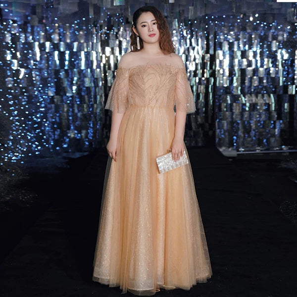 Golden Elegant Wedding Dress